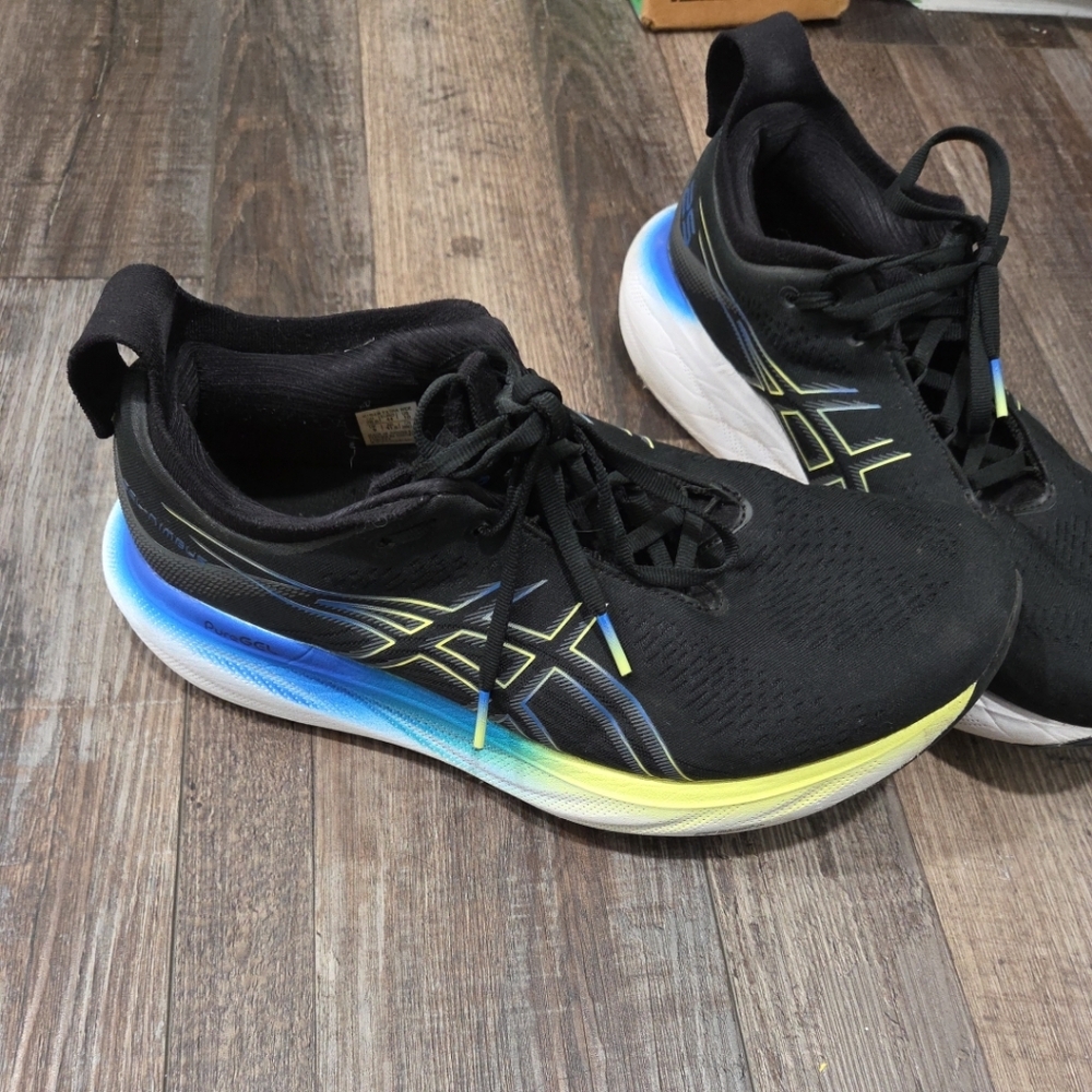 Asics Men's Black and Yellow Athletic Shoes